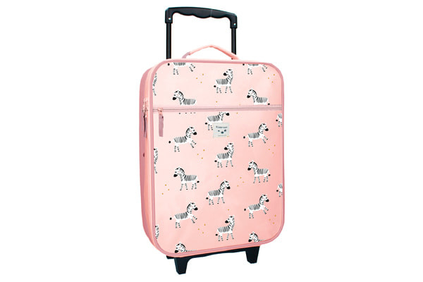 Roze koffer met zebra's