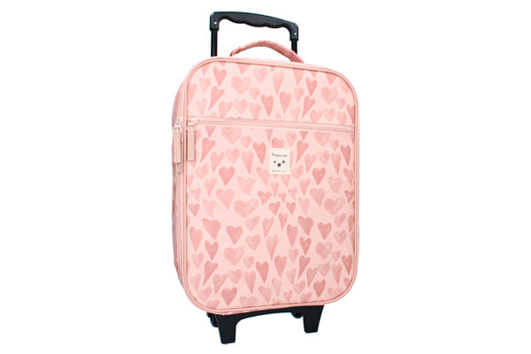 Roze koffer met hartjes