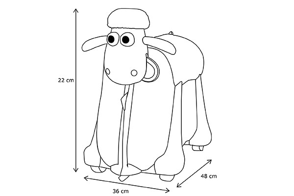 Het formaat van Shaun the sheep.