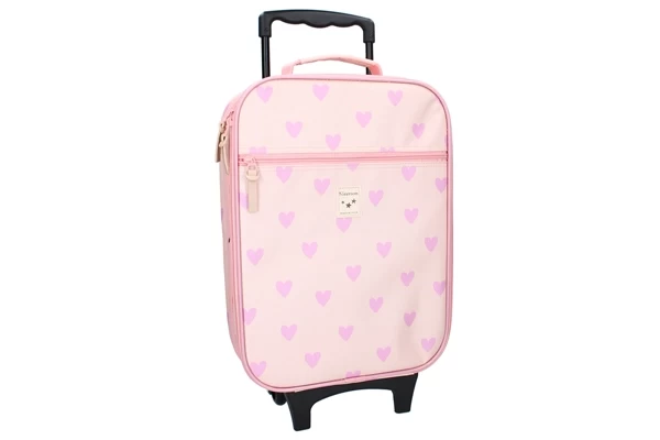 Lichtroze print met hartjes