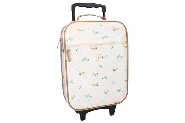 Beige print met vliegtuigen