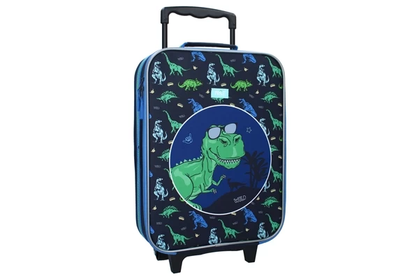 Blauwe koffer met dino's
